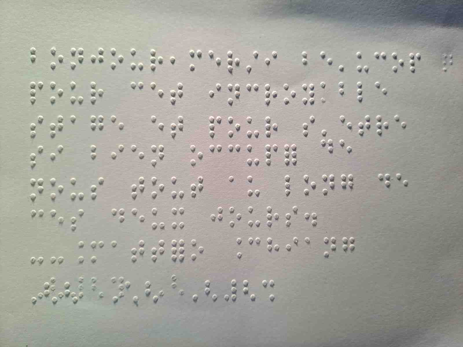 photo de la lettre en braille rdige par Matteo