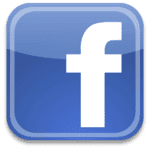 Carré bleu avec un « f » minuscule blanc au centre, représentant le logo Facebook.